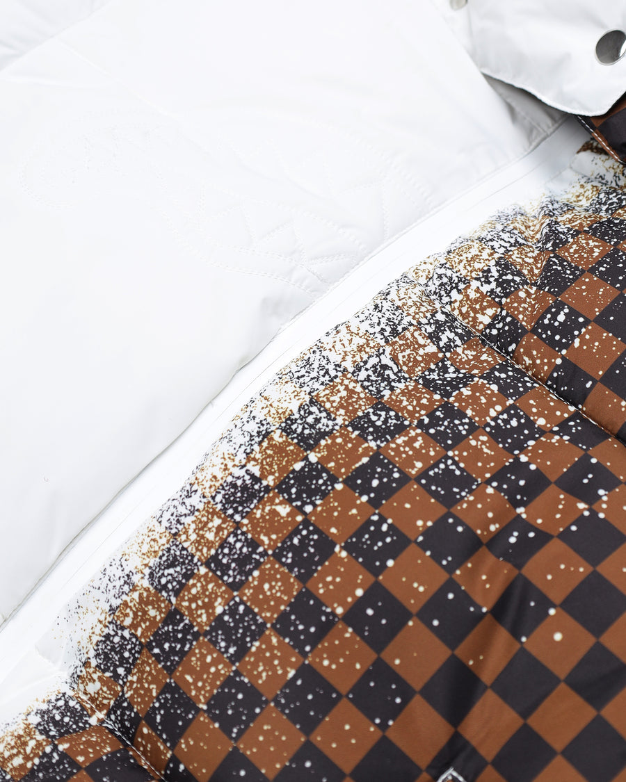 GREY CHECK DOWN JACKET