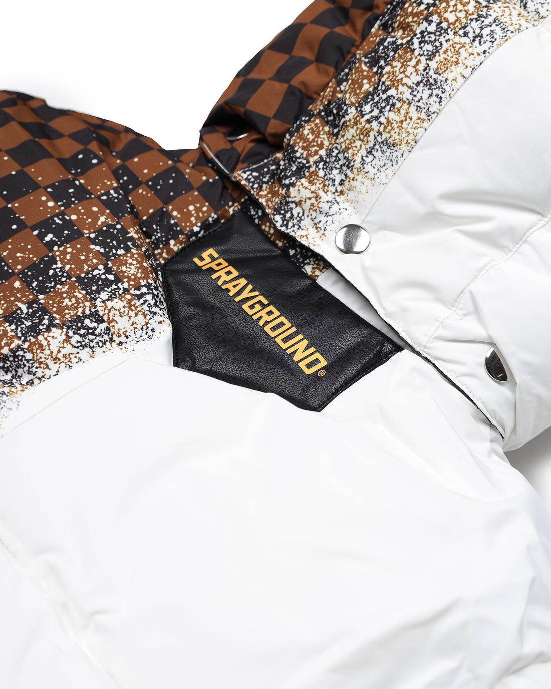 GREY CHECK DOWN JACKET