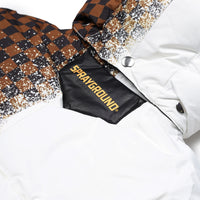 GREY CHECK DOWN JACKET