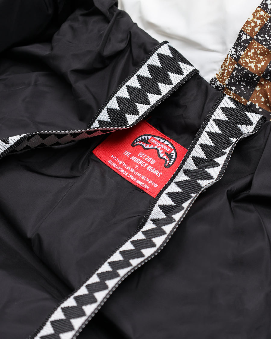 GREY CHECK DOWN JACKET