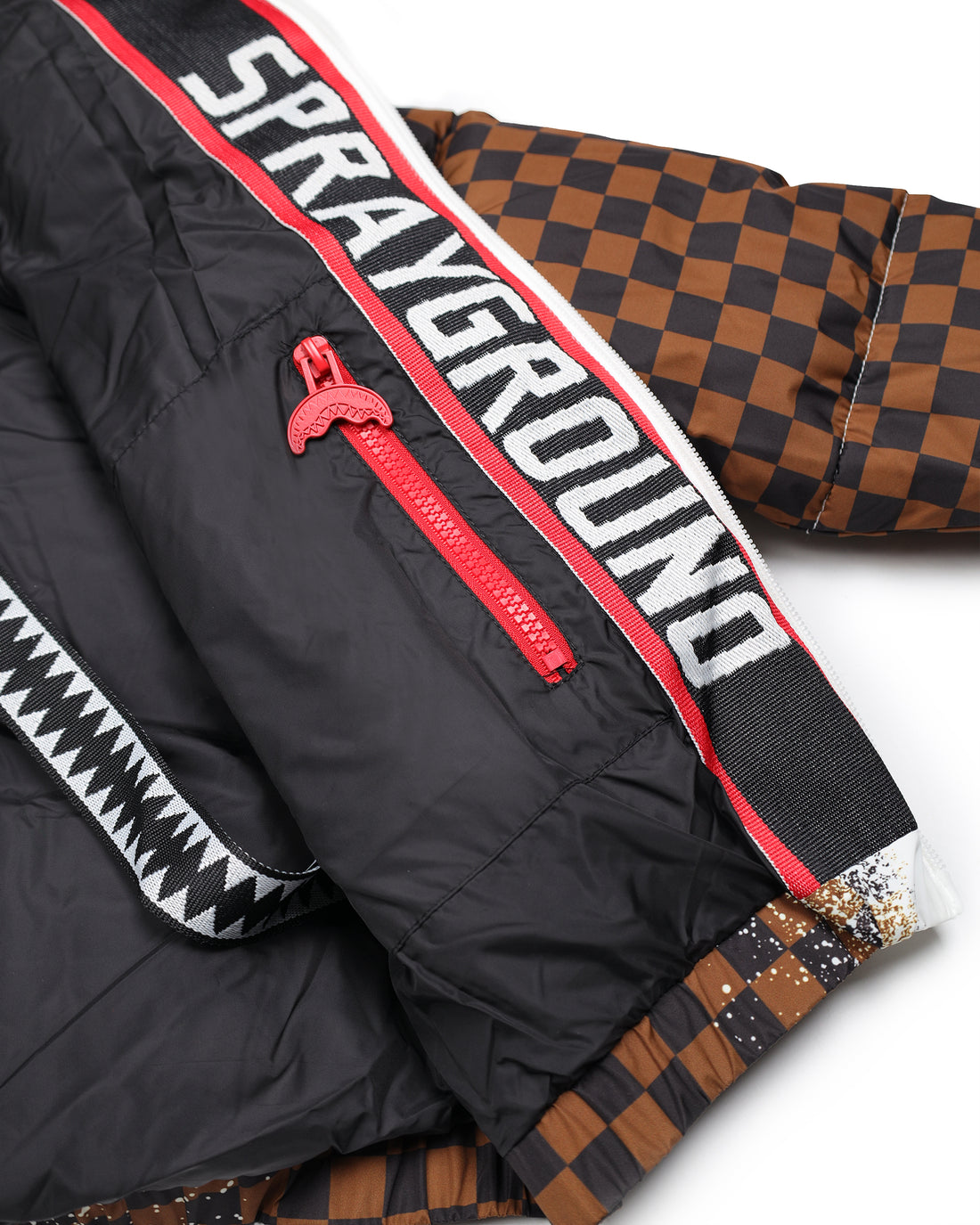 GREY CHECK DOWN JACKET