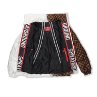 GREY CHECK DOWN JACKET