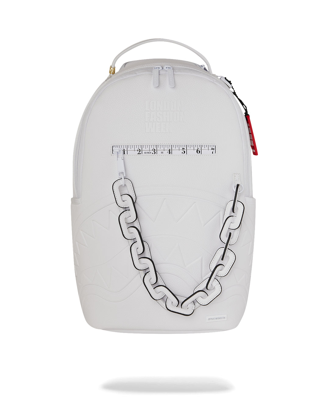 LFW WHITE LEATHER CHAIN DLXSV BACKPACK