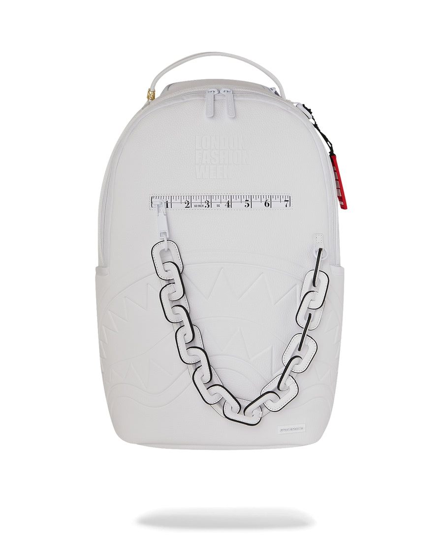 LFW WHITE LEATHER CHAIN DLXSV BACKPACK