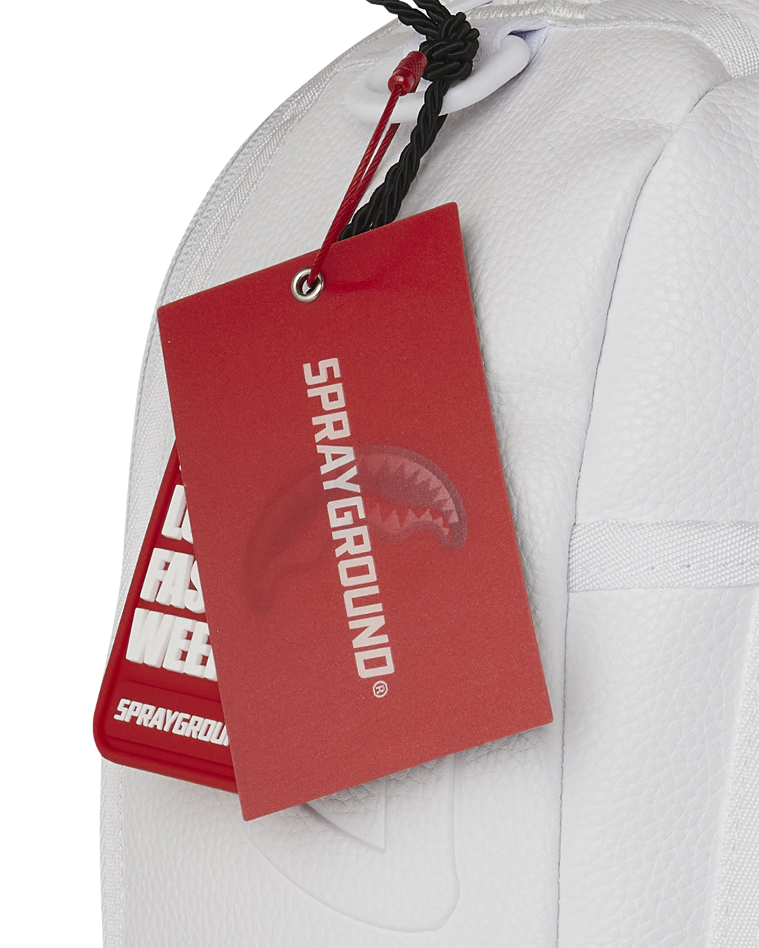 LFW WHITE LEATHER CHAIN DLXSV BACKPACK