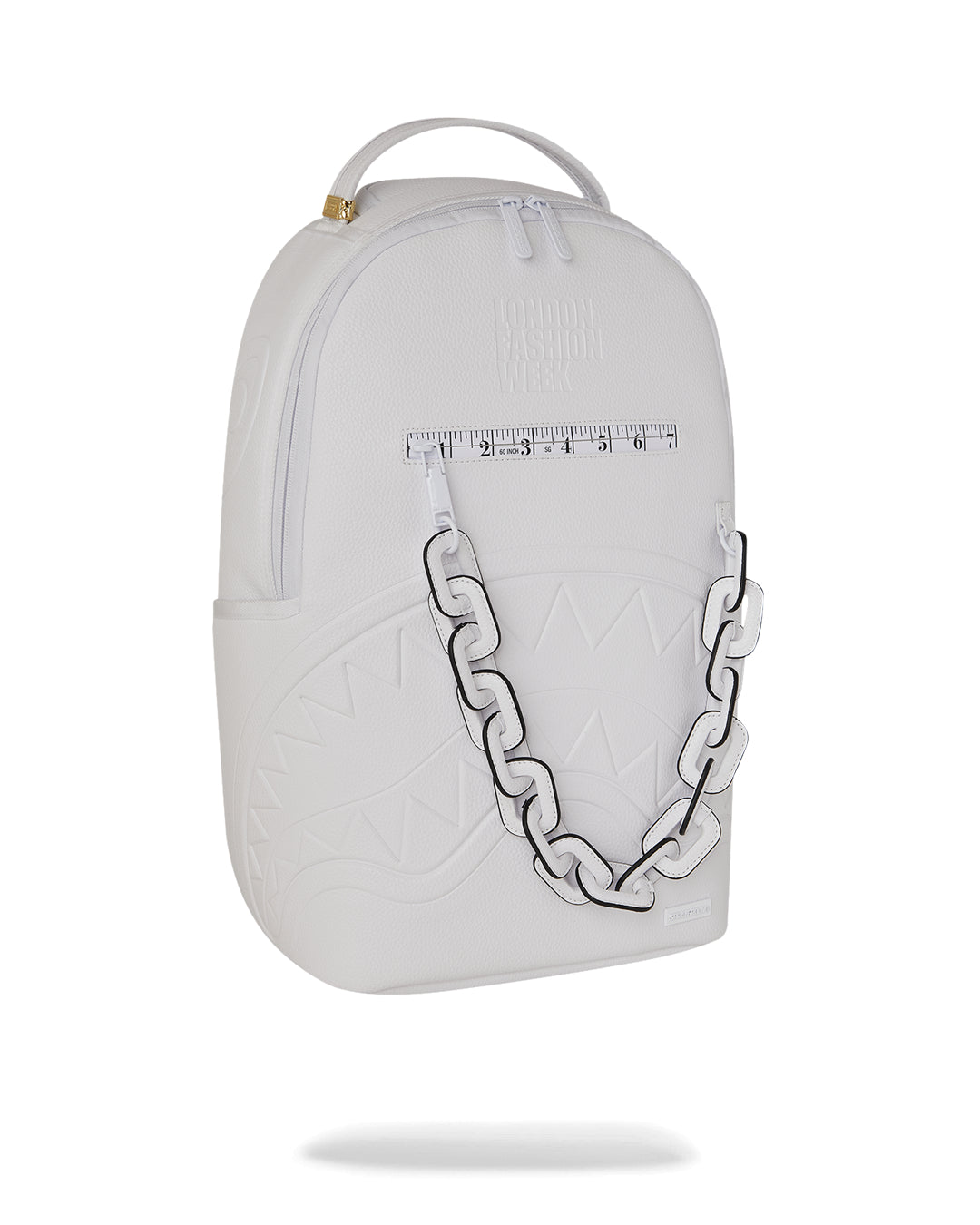 LFW WHITE LEATHER CHAIN DLXSV BACKPACK