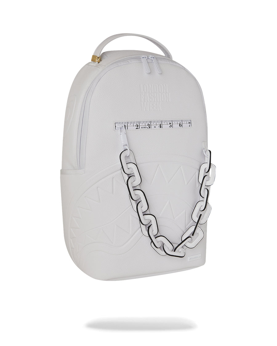 LFW WHITE LEATHER CHAIN DLXSV BACKPACK