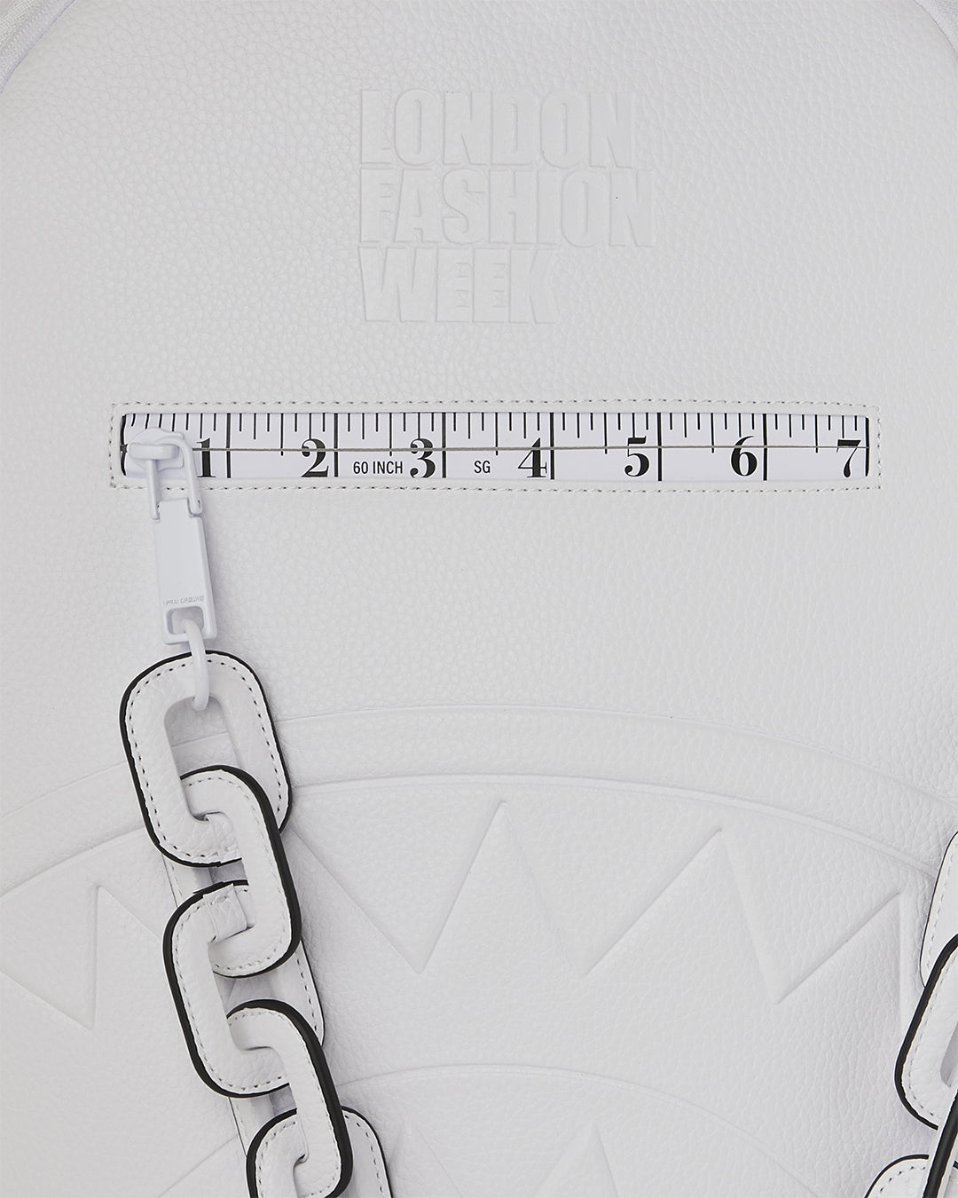 LFW WHITE LEATHER CHAIN DLXSV BACKPACK