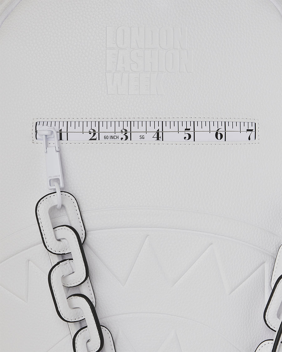 LFW WHITE LEATHER CHAIN DLXSV BACKPACK