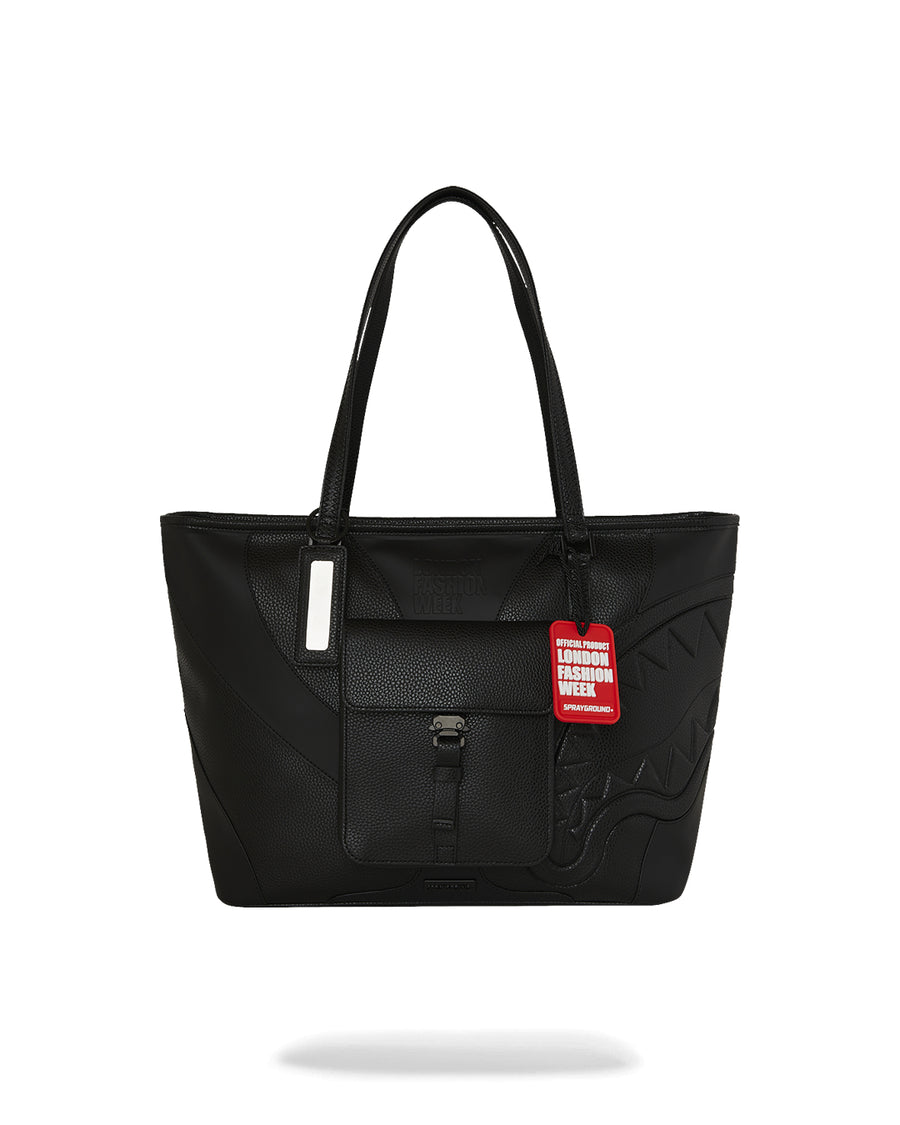 LFW BLACK POCKET TOTE