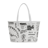LFW SKETCHED BLACK AND WHITE TOTE