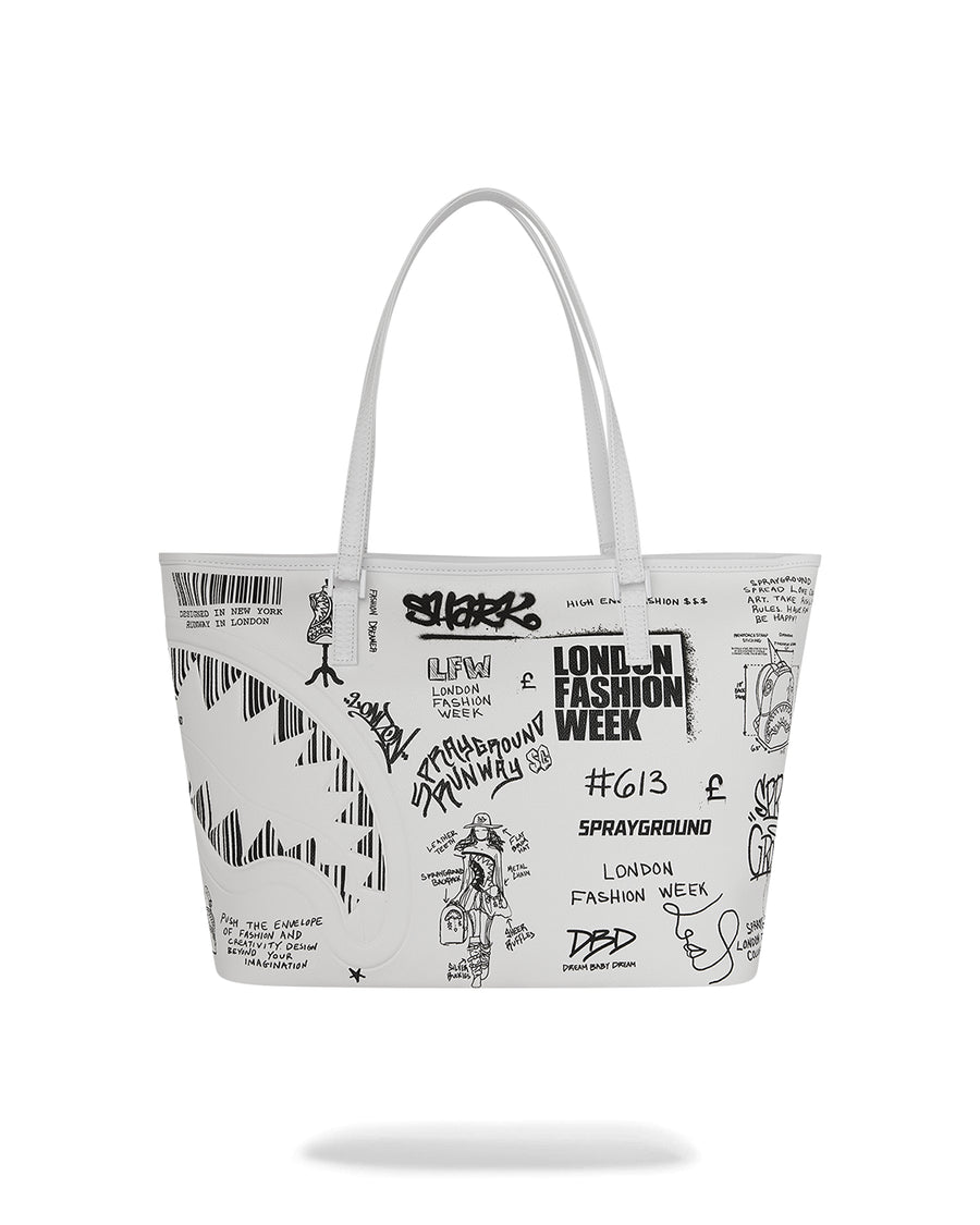 LFW SKETCHED BLACK AND WHITE TOTE