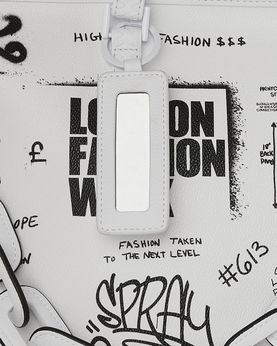 LFW SKETCHED BLACK AND WHITE TOTE