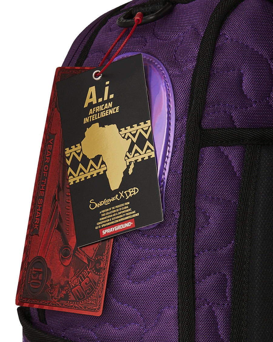 AI QUILTED IRIDESCENT BACKPACK