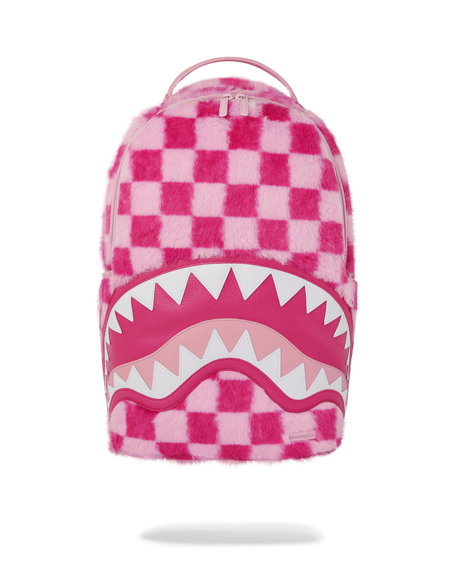 PINK FUR CHECK BACKPACK