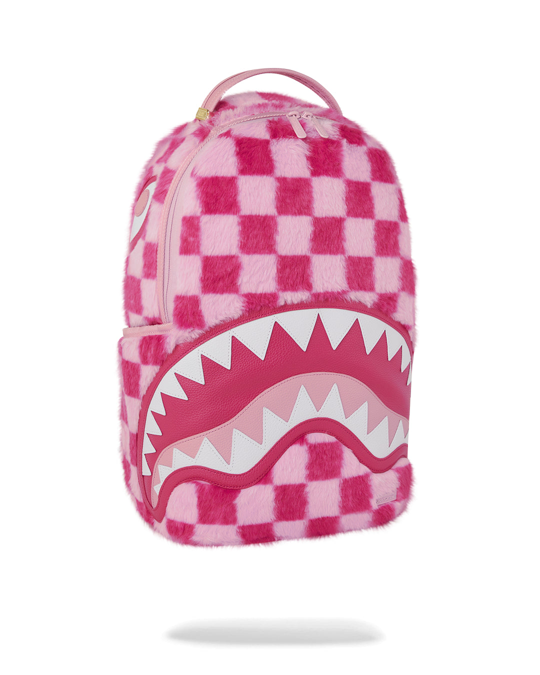 PINK FUR CHECK BACKPACK