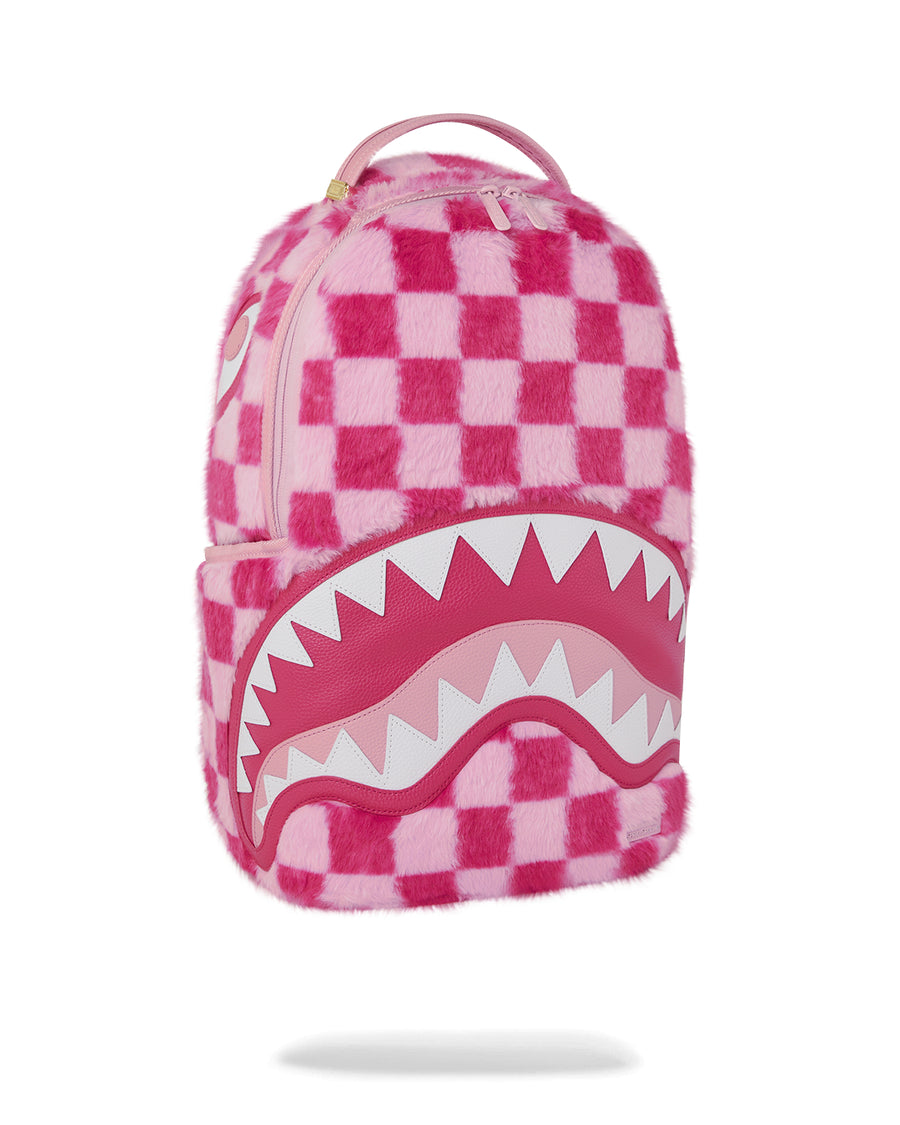 PINK FUR CHECK BACKPACK