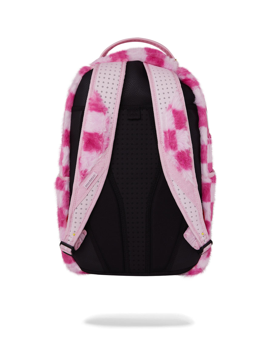 PINK FUR CHECK BACKPACK