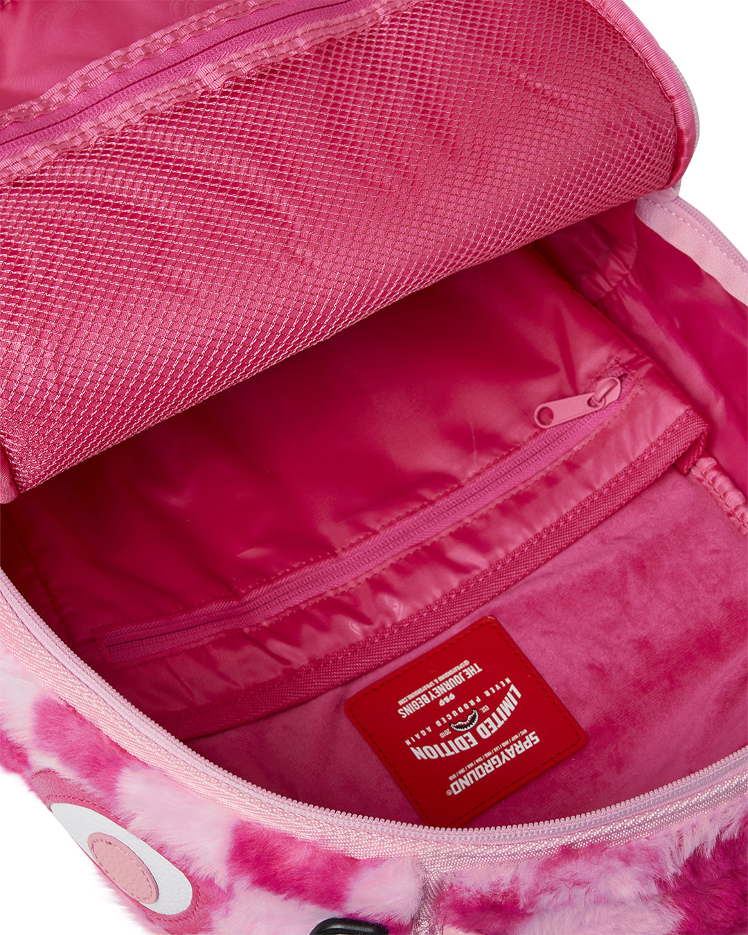 PINK FUR CHECK BACKPACK