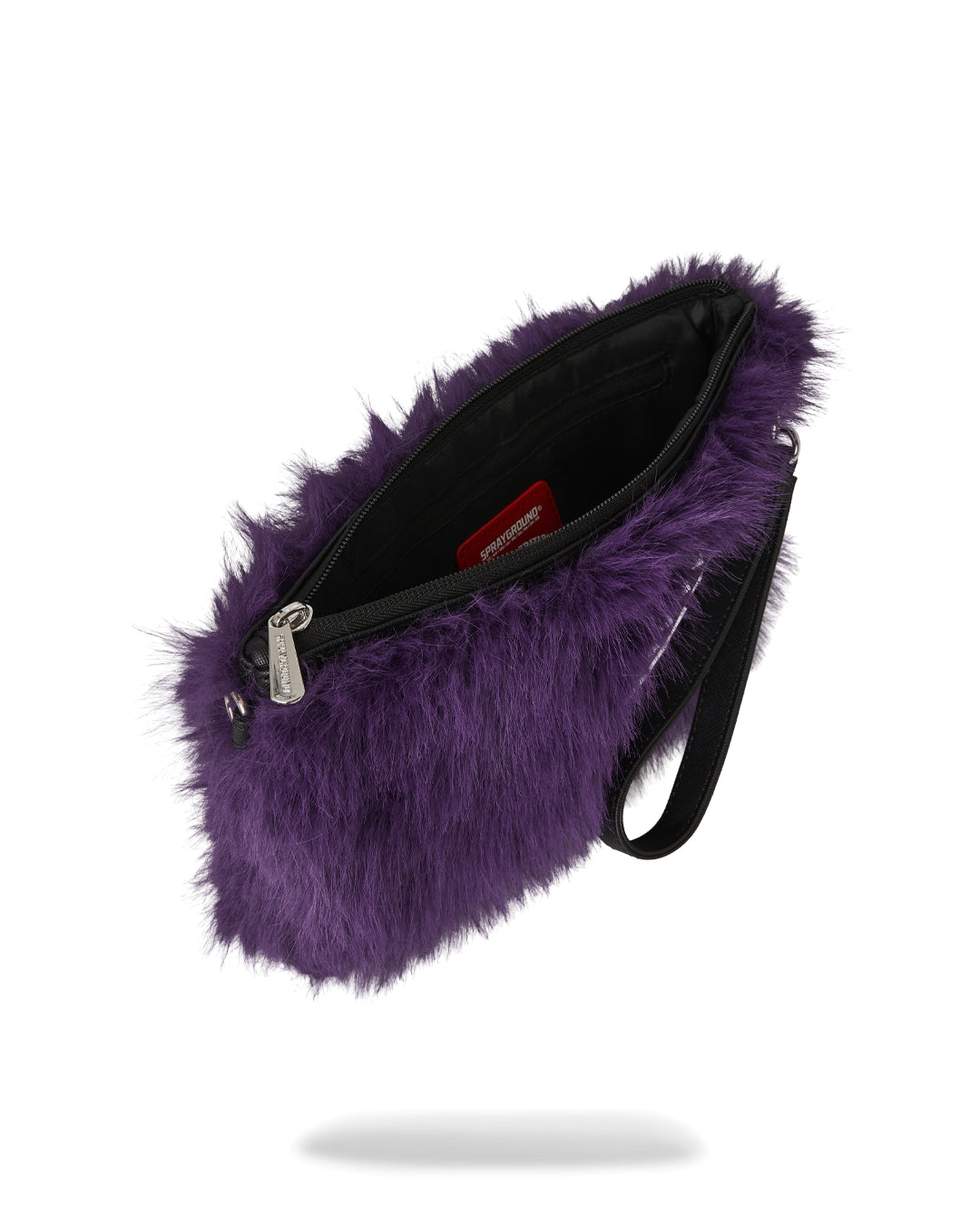 FUR CRAY PURP CROSSOVER CLUTCH