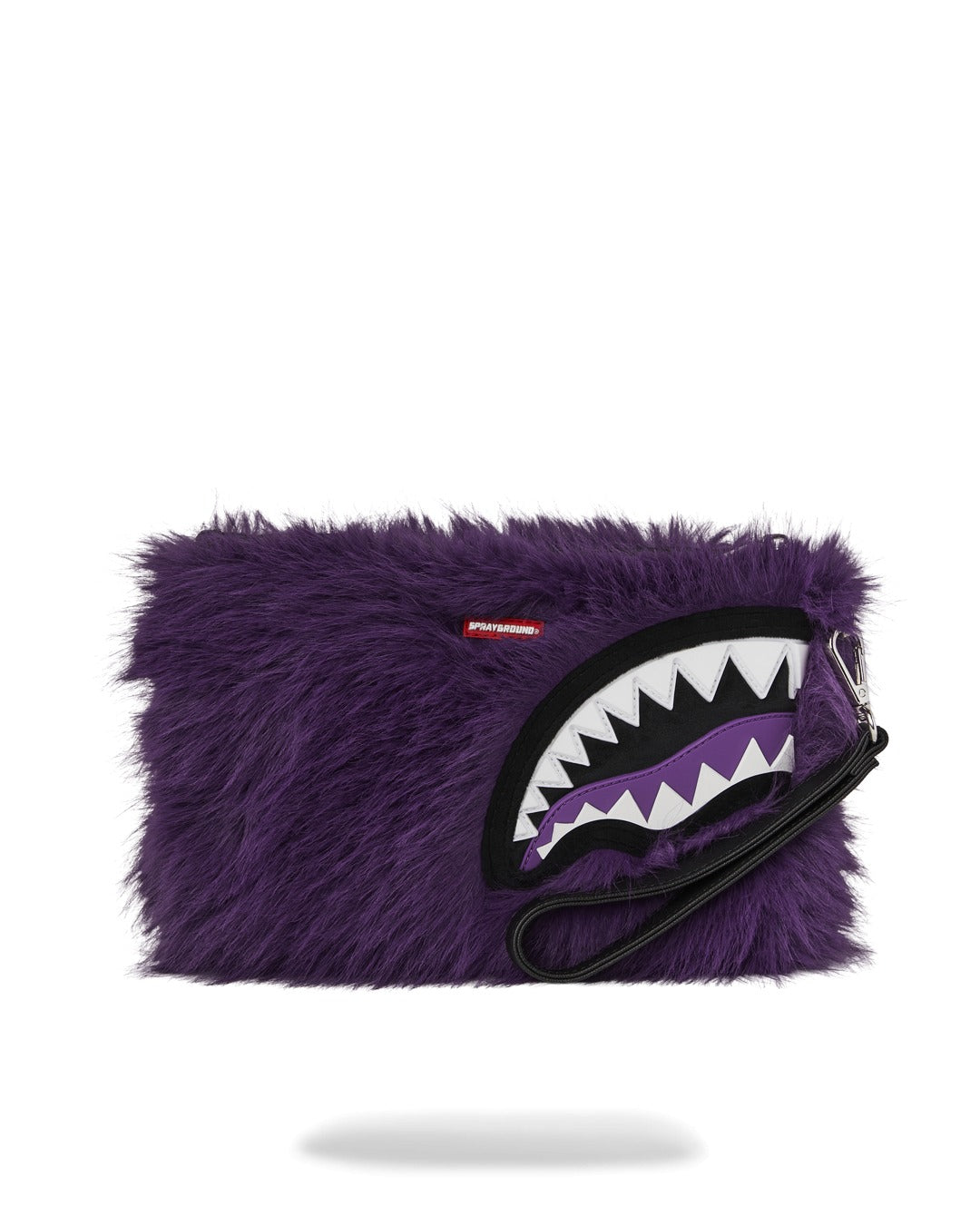 FUR CRAY PURP CROSSOVER CLUTCH