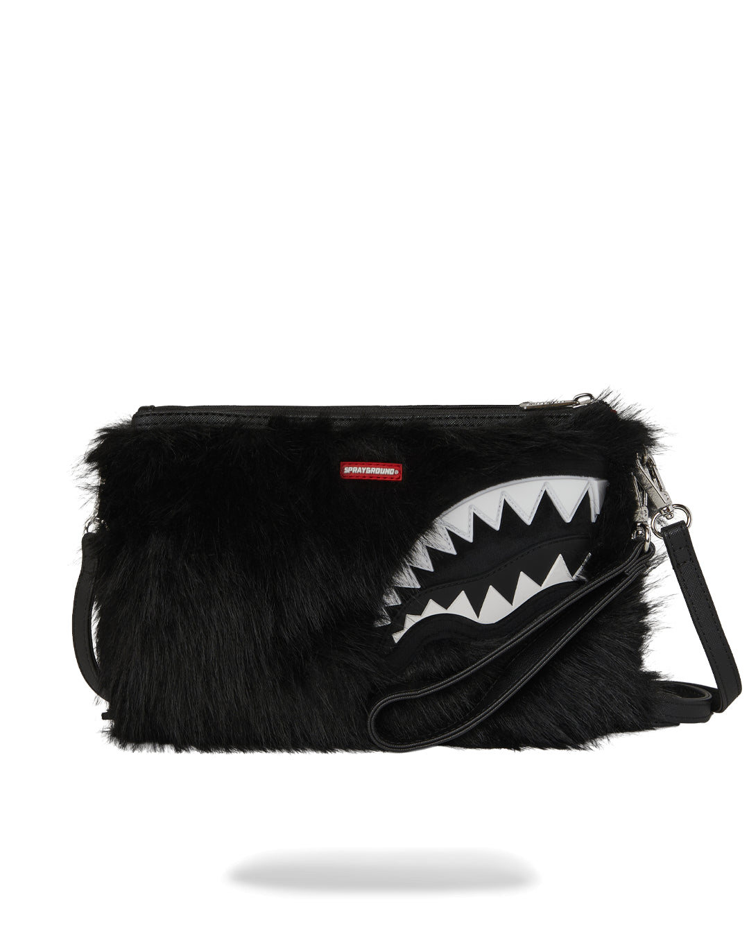 FUR CRAY BLACK CROSSOVER CLUTCH
