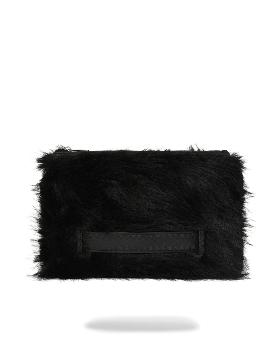 FUR CRAY BLACK CROSSOVER CLUTCH
