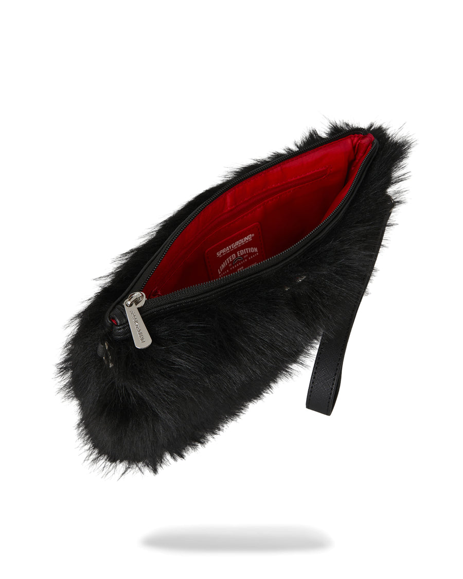FUR CRAY BLACK CROSSOVER CLUTCH