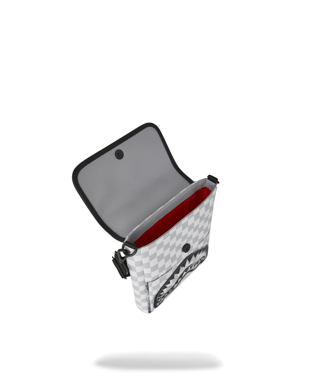 RED STENCIL SHARK MESSENGER BAG