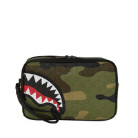 WOODLAND CAMO CHECK TOILETRY BAG