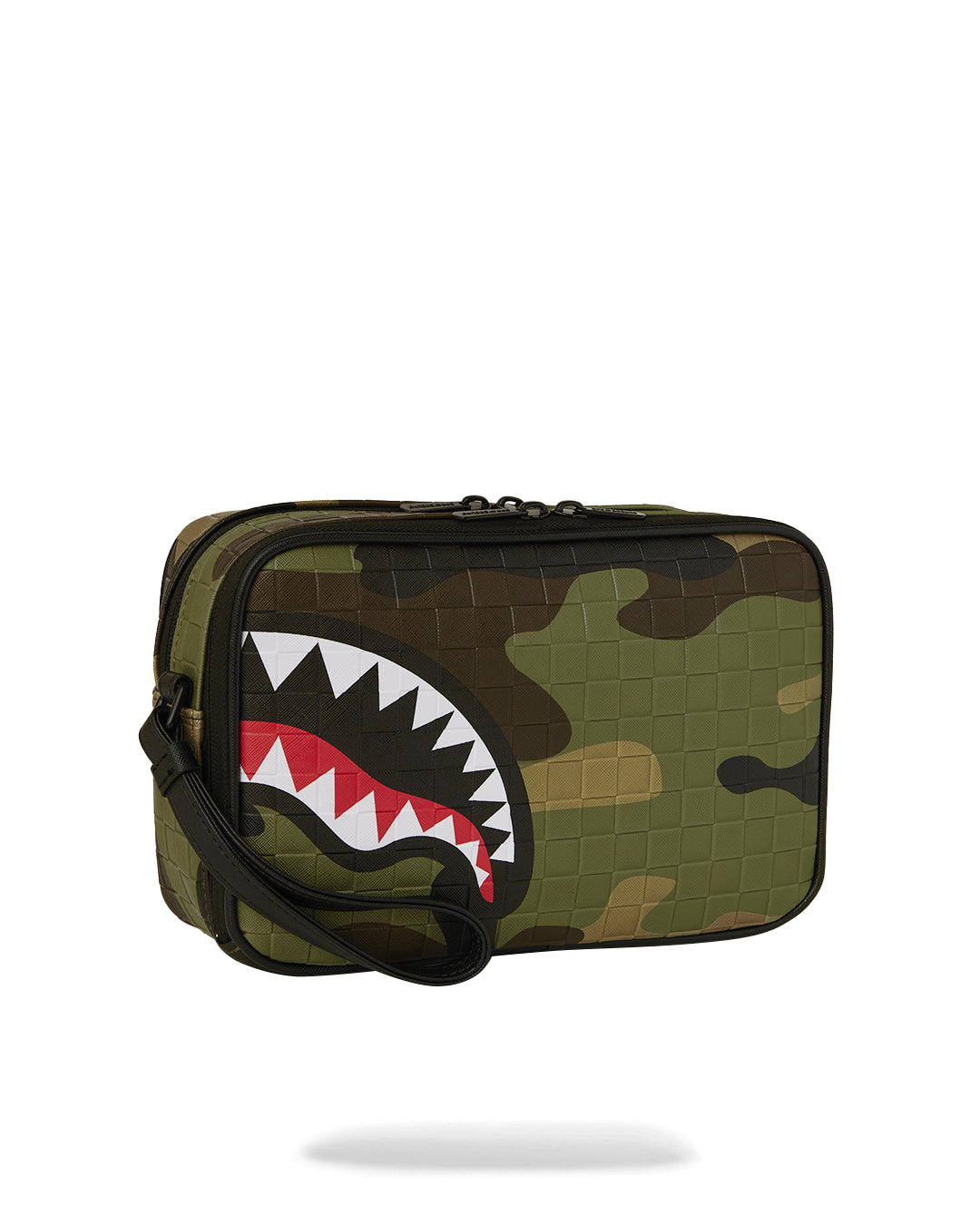 WOODLAND CAMO CHECK TOILETRY BAG