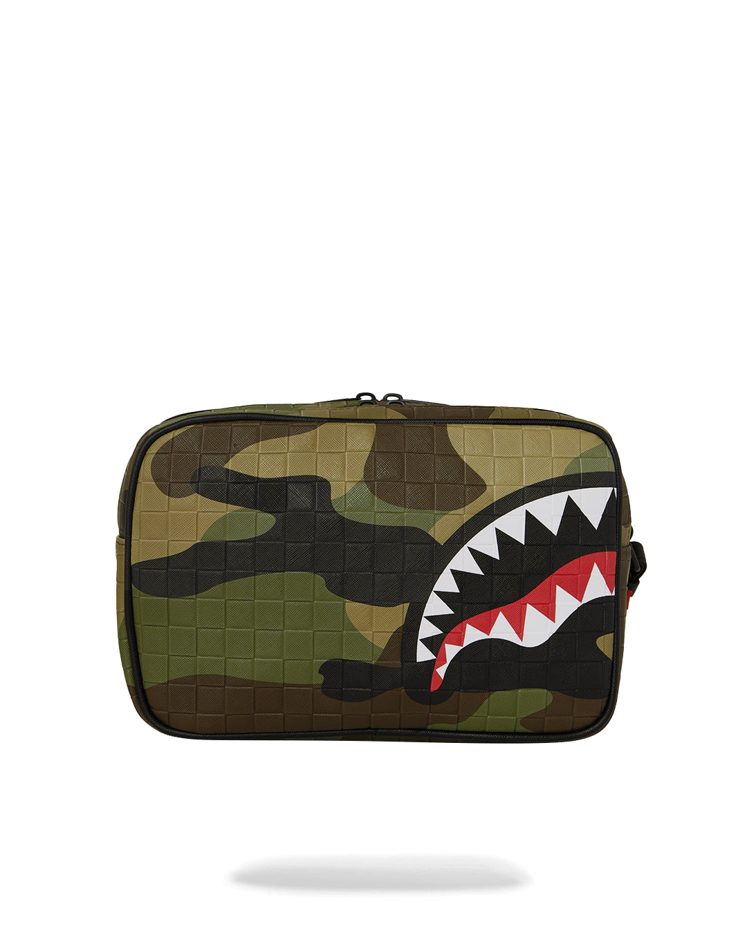 WOODLAND CAMO CHECK TOILETRY BAG