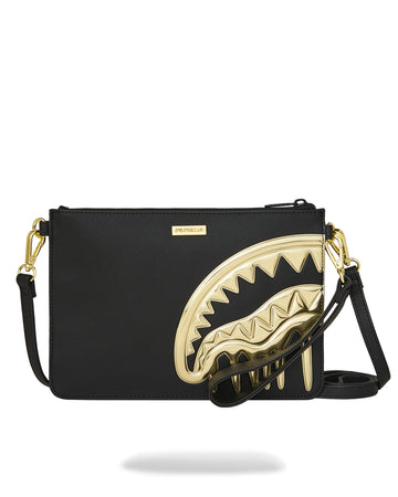 GOLD AND DANGEROUS CROSSOVER CLUTCH