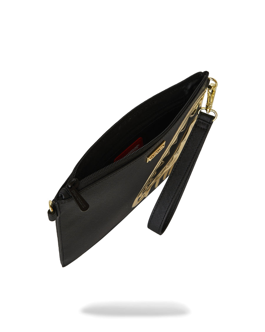 GOLD AND DANGEROUS CROSSOVER CLUTCH