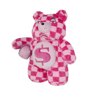 PINK FUR CHECK MONEYBEAR BACKPACK