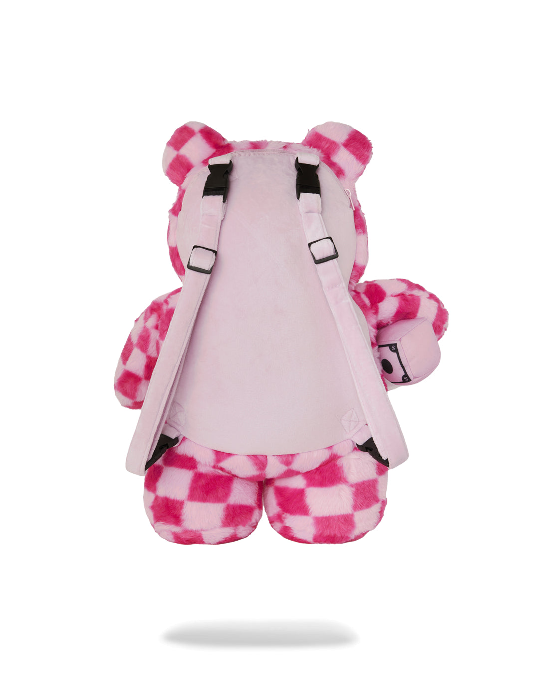 PINK FUR CHECK MONEYBEAR BACKPACK