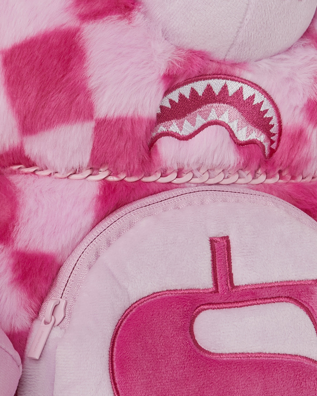 PINK FUR CHECK MONEYBEAR BACKPACK