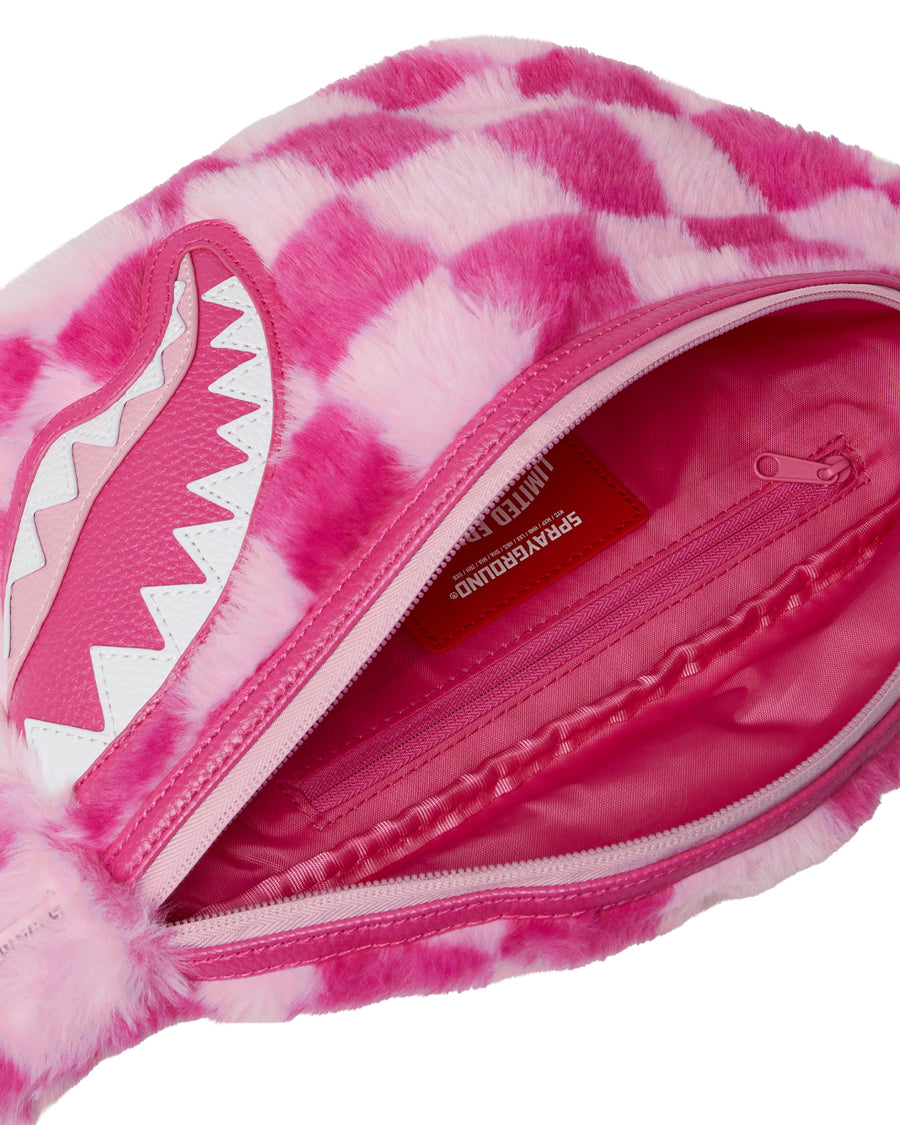 PINK FUR CHECK SAVVY CROSSBODY