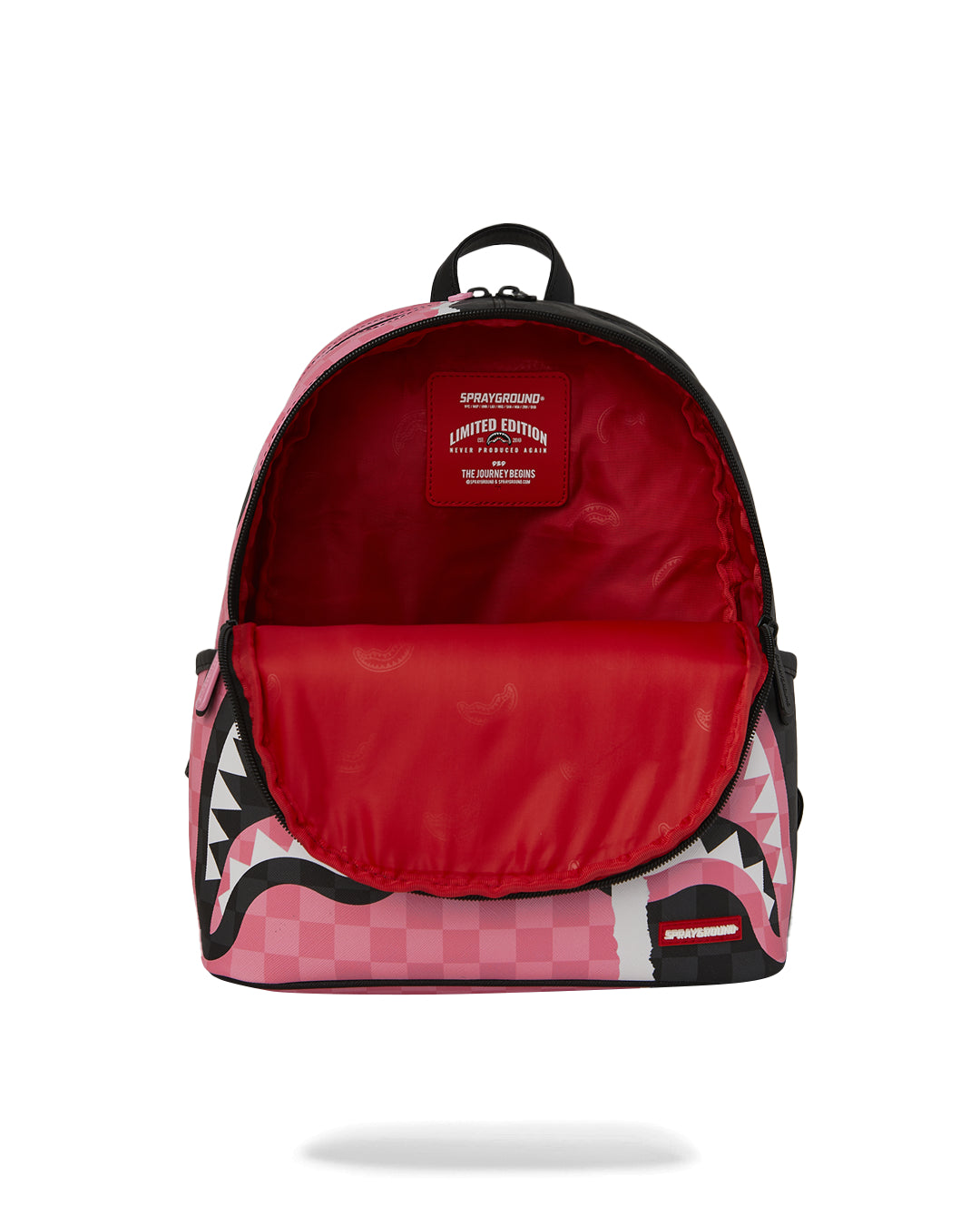 PINK AND BLACK TEAR SIP SAVAGE BACKPACK