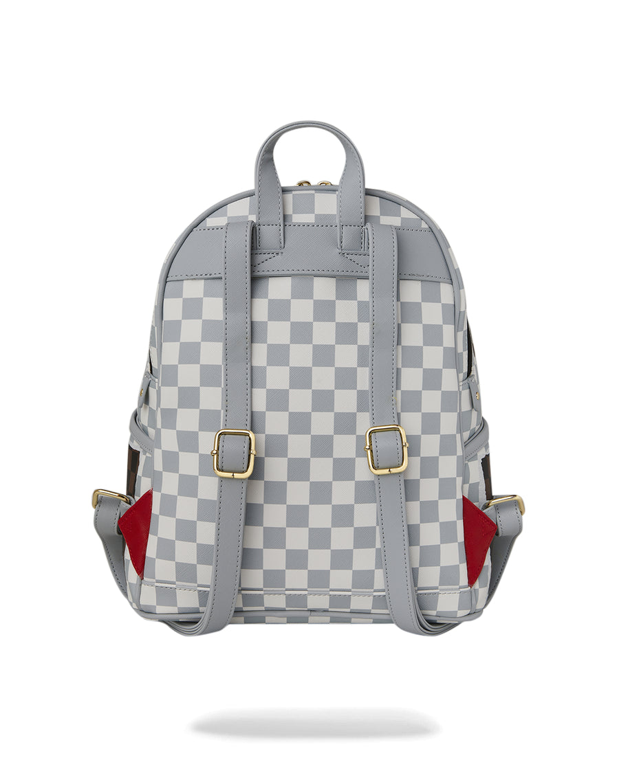 CREAM AND BROWN TEAR CHECK SAVAGE BACKPACK