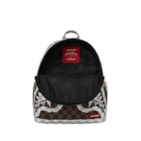 CREAM AND BROWN TEAR CHECK SAVAGE BACKPACK