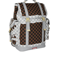 CREAM AND BROWN TEAR CHECK MONTE CARLO BACKPACK