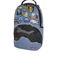 DENIM TEAR 3 AM PATCHES BACKPACK