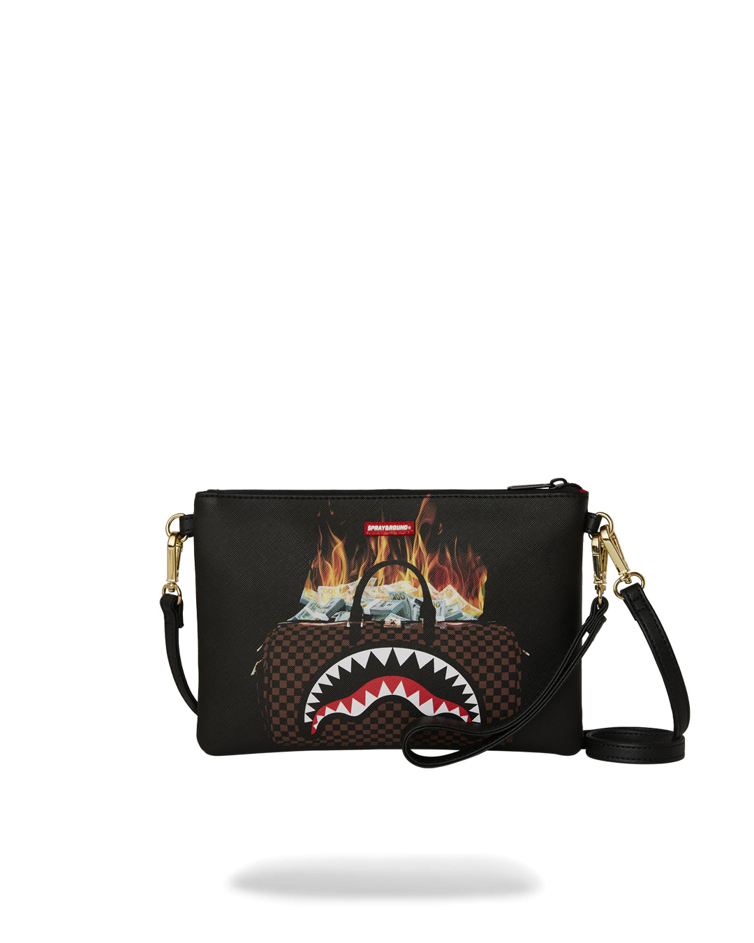 BAG OF MONEY ON FIRE CROSSOVER CLUTCH
