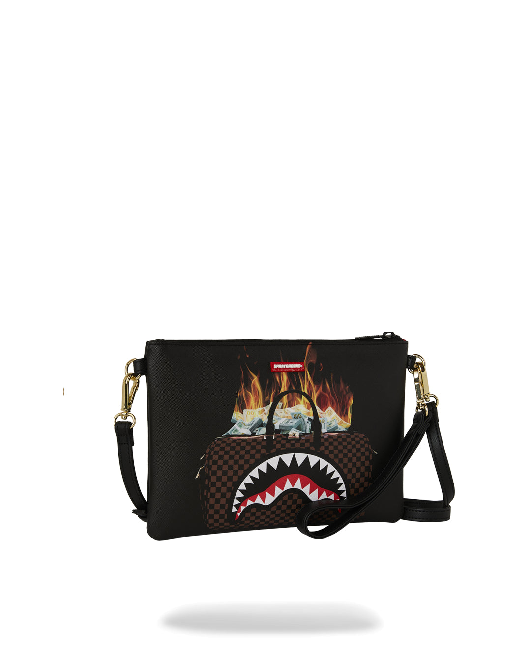 BAG OF MONEY ON FIRE CROSSOVER CLUTCH