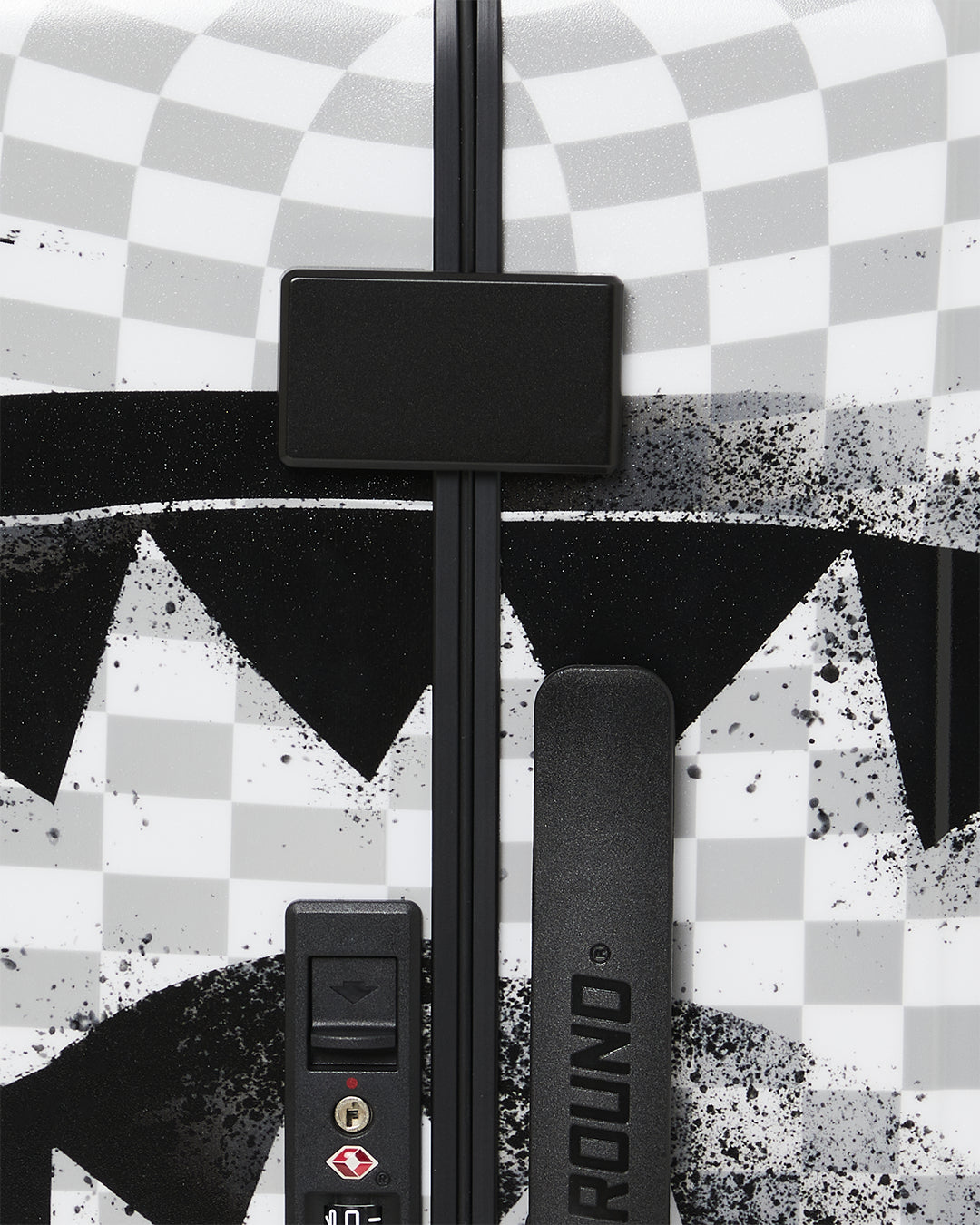 RED STENCIL SHARK CARRY-ON LUGGAGE