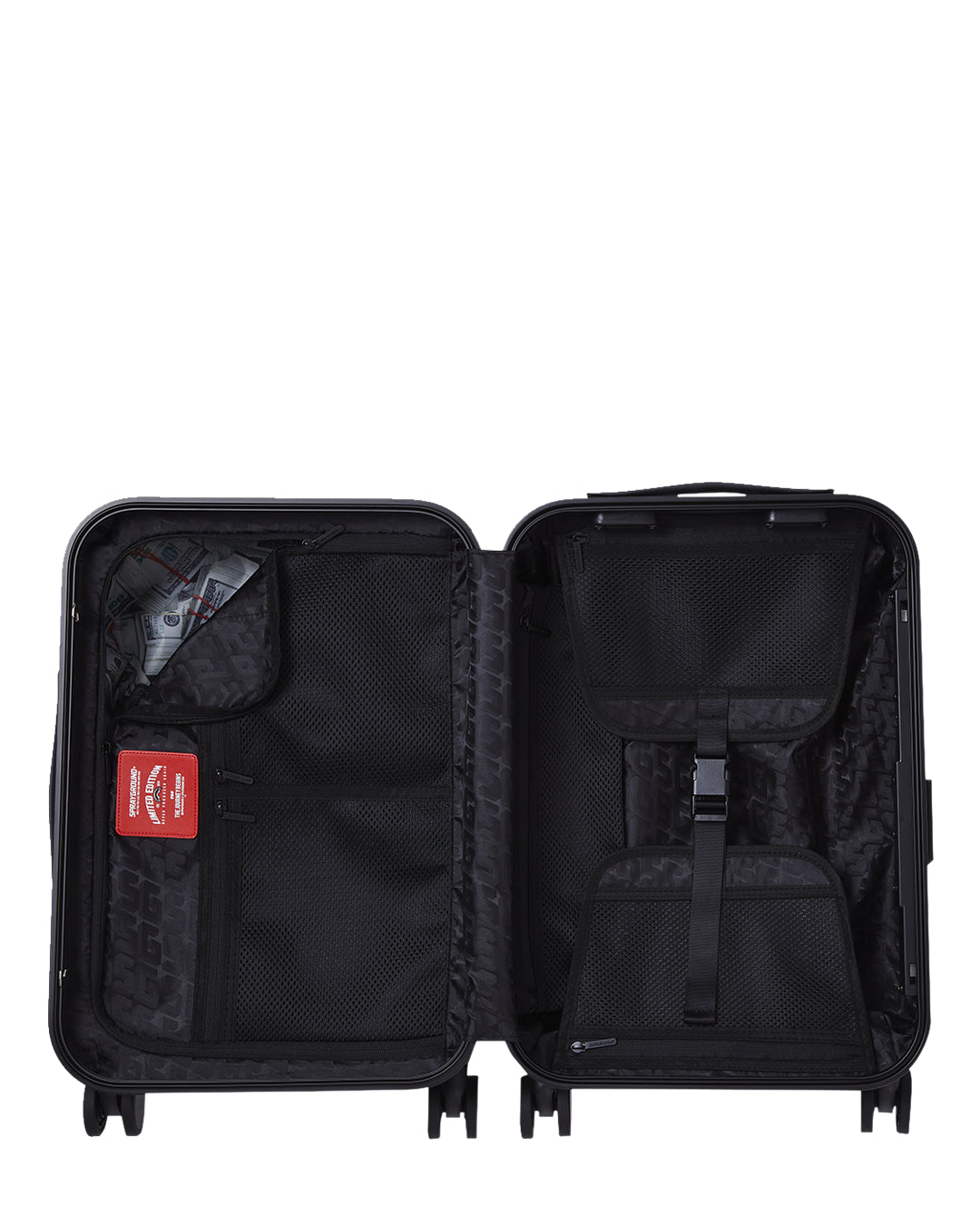 RED STENCIL SHARK CARRY-ON LUGGAGE