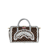 CREAM AND BROWN TEAR CHECK MINI DUFFLE