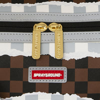 CREAM AND BROWN TEAR CHECK MINI DUFFLE