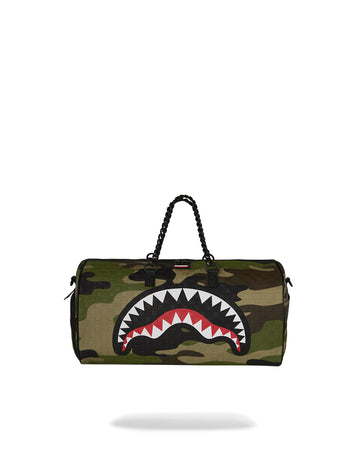 WOODLAND CAMO CHECK CHAIN DUFFLE
